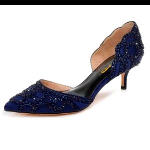 XYD Navy chic pointed toe low heel